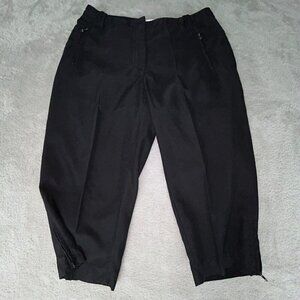 Jamie Sadock Golf Pants Womens 6 Black Polyester Capri Crop Zip Pockets